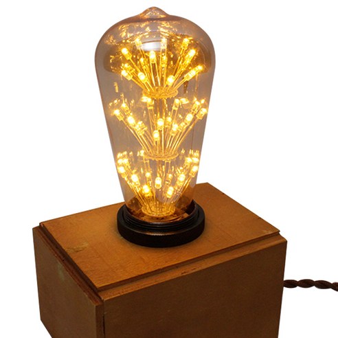 더쎈 동성 LED 에디슨 불꽃전구 ST64 3W 2300K, 전구색, 1개
