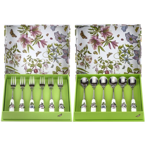 포트메리온 보타닉가든 티스푼 티포크 세트, 1세트, 티스푼 6p + 티포크 6p 포트메리온식판 Best Top5