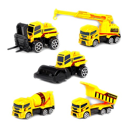 모터맥스 3인치 공사차량 미니카 5p세트 A, 혼합 색상