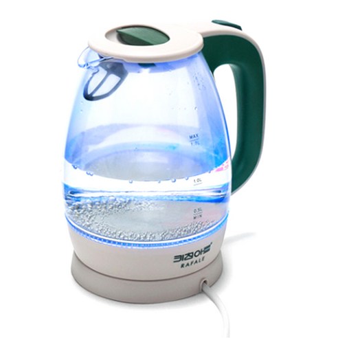 키친아트 라팔 그린티 스텐 SUS 304 유리 전기주전자 1.7L, KAEK-D17GF