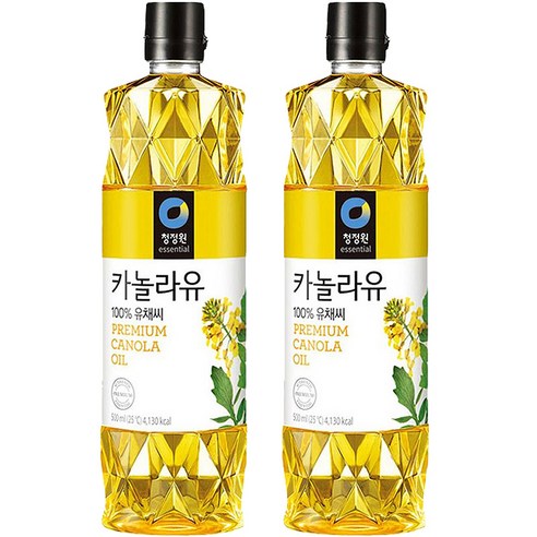 청정원 카놀라유, 500ml, 2개