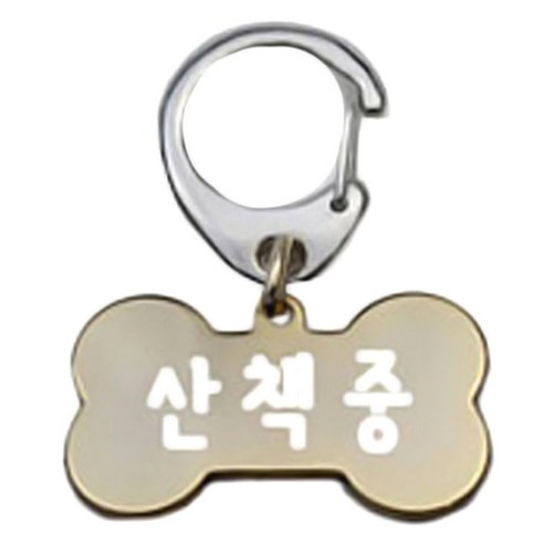 펫츠룩 산책용 하네스 키링 뼈다귀골드 M, 산책중, 1개