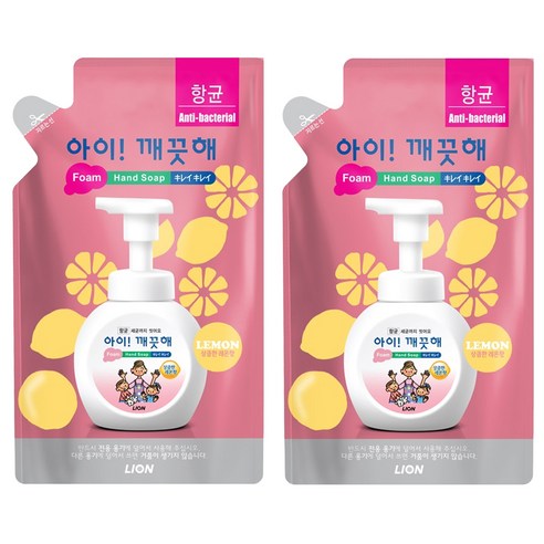 아이깨끗해 핸드워시 레몬향 리필, 450ml, 2개