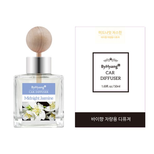 바이향 리프레싱 카 디퓨져 50ml, 미드나잇 자스민, 1개