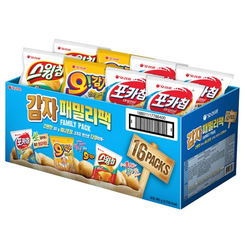 오리온 간식시리즈 선물이필요해 정나눔 과자선물세트, 과자 3종, 1세트