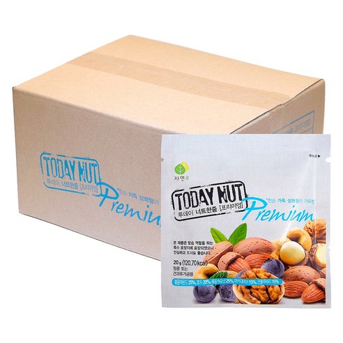 투데이넛 너트한줌 프리미엄 50개입, 1000g, 1세트