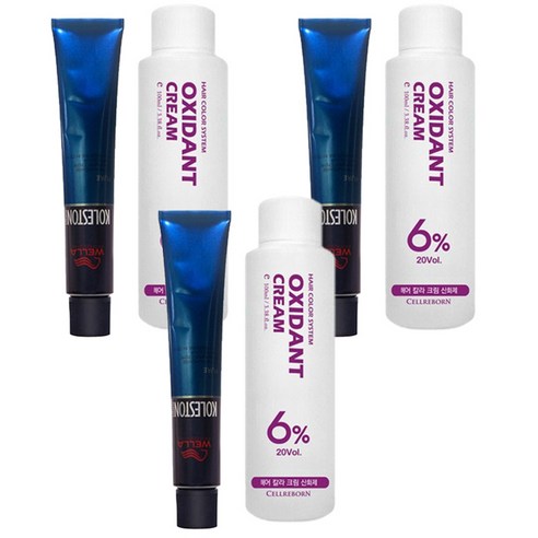 웰라 뉴콜레스톤 퍼펙트 퓨어컬러 염색제 80g + 산화제 100ml, 옐로우 12/3, 3세트