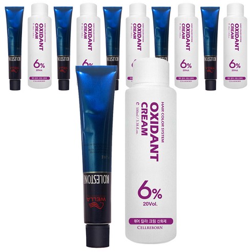 웰라 뉴콜레스톤 퍼펙트 퓨어컬러 염색제 80g + 산화제 100ml, 체리레드 10/45, 6세트