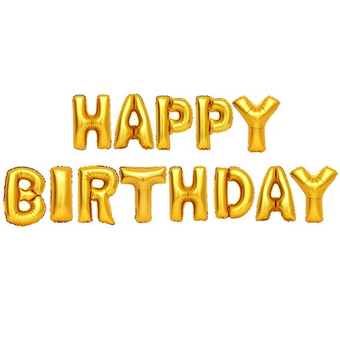 파티팡 알파벳 은박 풍선세트 HAPPY BIRTHDAY, 골드, 1세트