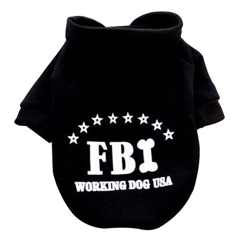 블럭마트 반려동물용 FBI 후드티, 블랙