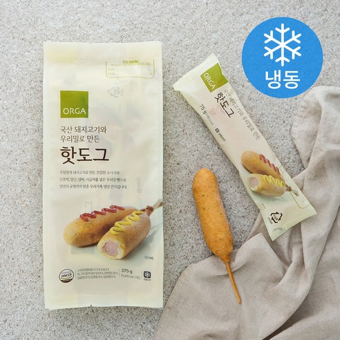 올가 핫도그 (냉동), 75g, 15입 팩 베베쿡핫도그