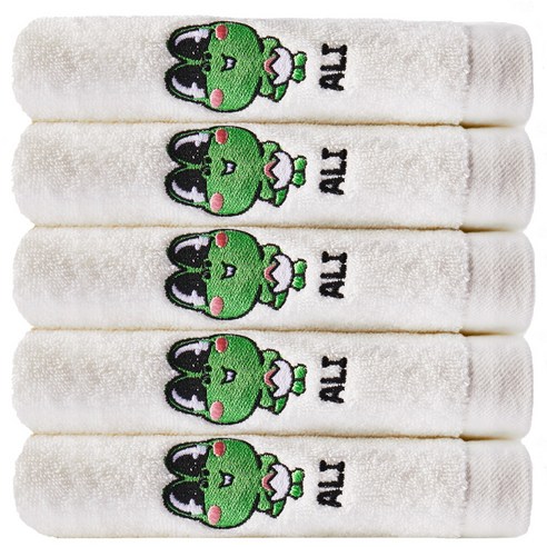소프트터치 에그구그 캐릭터 수건 150g, 알리(화이트), 5개