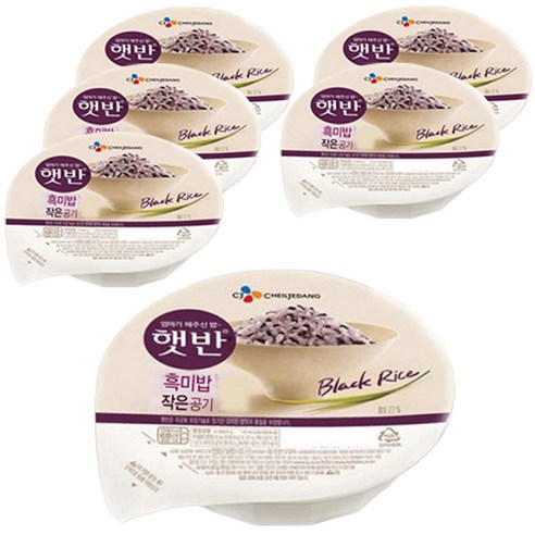 햇반 흑미밥 작은공기, 130g, 6개