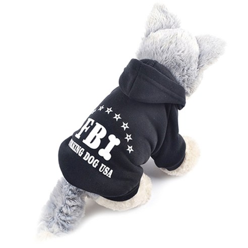 블럭마트 반려동물용 FBI 후드티, 블랙