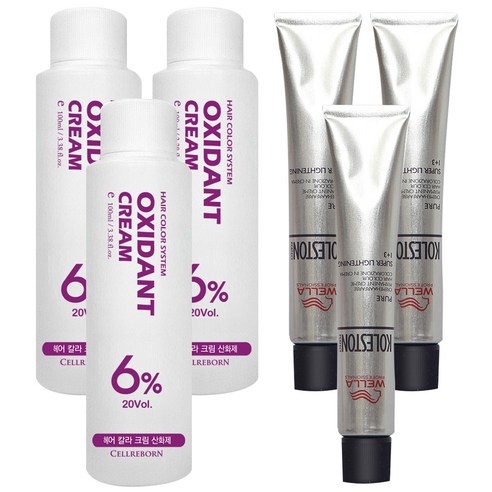 웰라 뉴콜레스톤 퍼펙트 퓨어컬러 염색제 80g + 산화제 100ml, 옐로우 14/33, 3세트