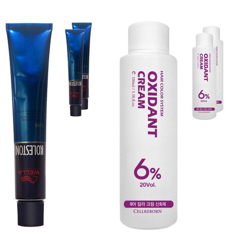 웰라 뉴콜레스톤 퍼펙트 퓨어컬러 염색제 80g + 산화제 100ml, 매트 6/2, 3세트