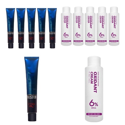 웰라 뉴콜레스톤 퍼펙트 퓨어컬러 염색제 80g + 산화제 100ml, 캐럿오렌지 8/44, 6세트