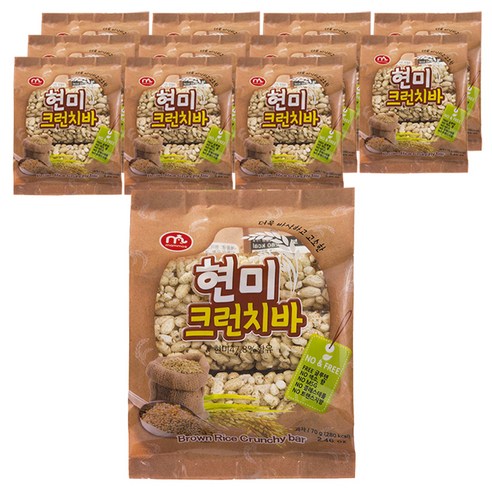 맘모스제과 현미 크런치바, 70g, 12개입