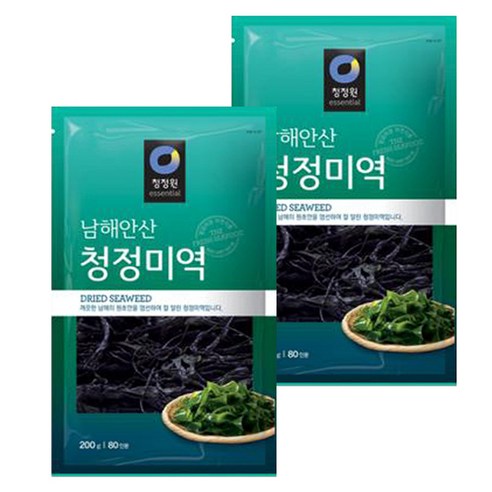 청정원 남해안산 청정미역, 200g, 2개