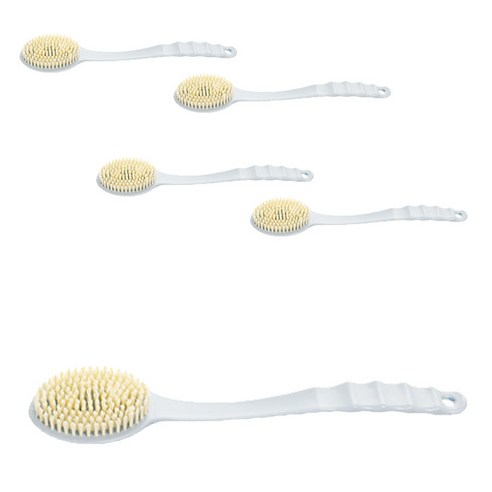아리코 목욕 양면 바디마사지 브러쉬, 블루그레이, 5개, 1개입