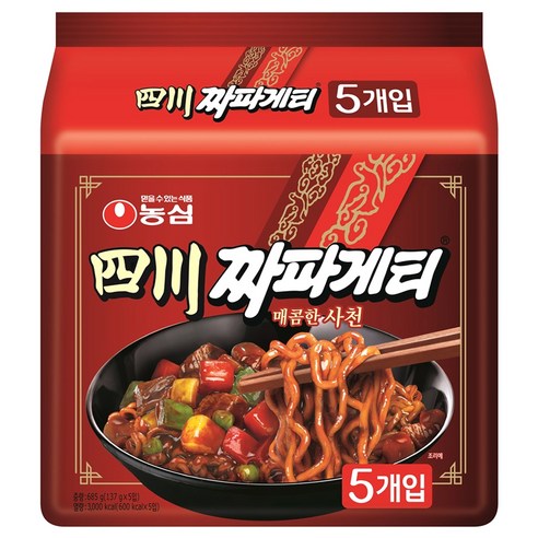 농심 사천 짜파게티 137g, 5개