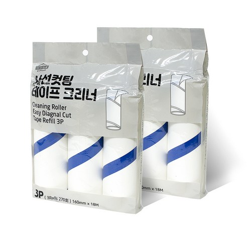 홈인더스트리 사선컷팅 테이프 크리너 리필, 6개, 혼합색상