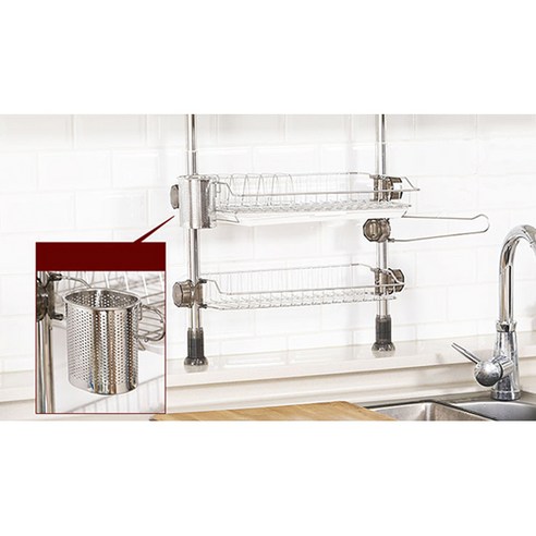 좁은 주방을 넓게! 기둥식 식기건조대로 주방 공간 활용 끝판왕 등극!