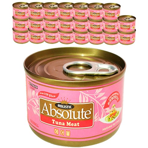 앱솔루트 고양이 간식캔 80g, 참치 + 헤어볼 혼합맛, 24개입