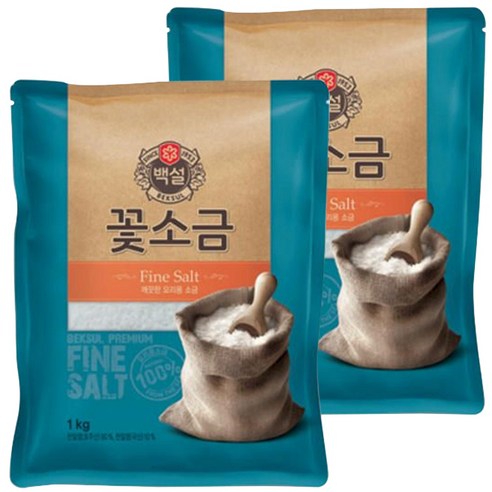 백설 꽃소금, 1kg, 2개