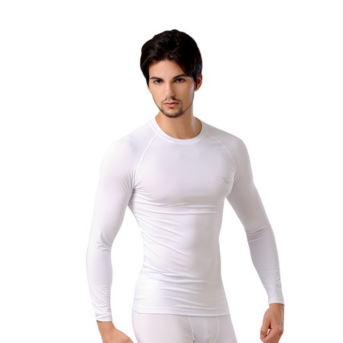 기어엑스 남성용 일반 사계절 긴팔 라운드넥 언더레이어 상의