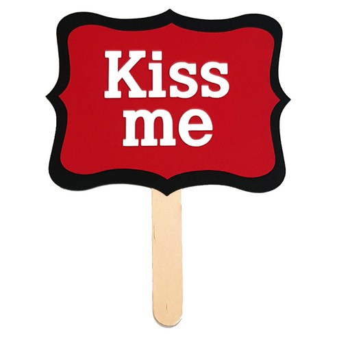 와니데코 촬영용 피켓, Kiss me