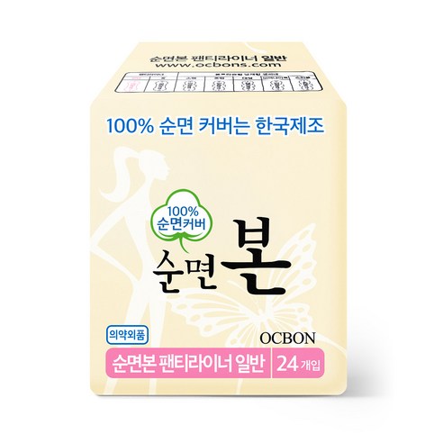 순면본 일반 팬티라이너, 24개입, 1개