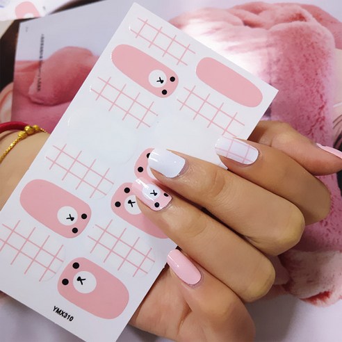 슈퍼식스 셀프네일 네일스티커 14p, YMX310, 1세트