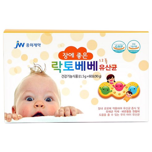 중외제약 장에 좋은 락토베베 12종 유산균, 60개입, 1.5g