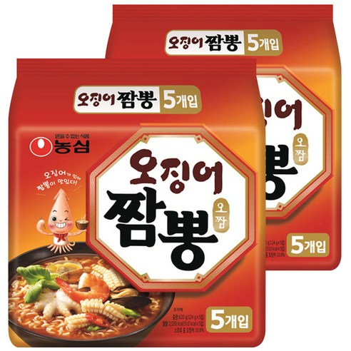 농심 오징어짬뽕, 5개입, 2개