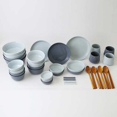 에라토 모노 4인 홈식기세트 39p T-97A90, 블루, 그레이, 12종