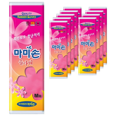 마미손 플라워 고무장갑 M