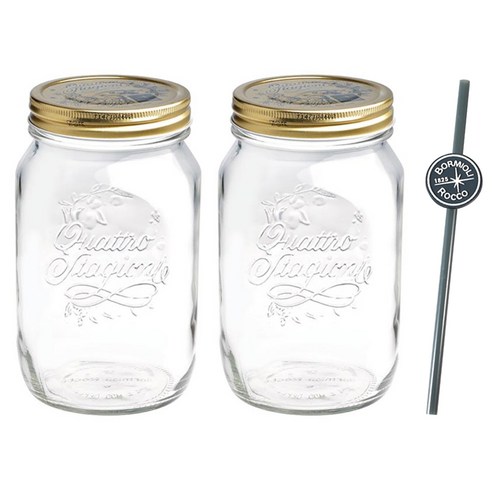 보르미올리 콰트로 밀폐 유리병, 1000ml, 2개