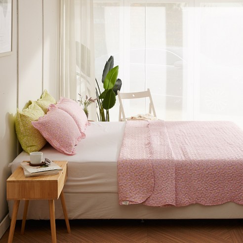 라뽐므 루스비 누빔 워싱 이불 겸 스프레드, 핑크