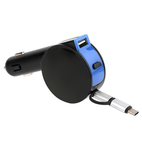 넥스트 C타입 Micro 5핀 USB 차량용 시거잭 릴 타입 충전기, NEXT-1411CHB, 혼합 색상