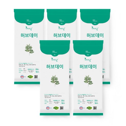 허브데이 중형 생리대 날개형, 10개입, 5개