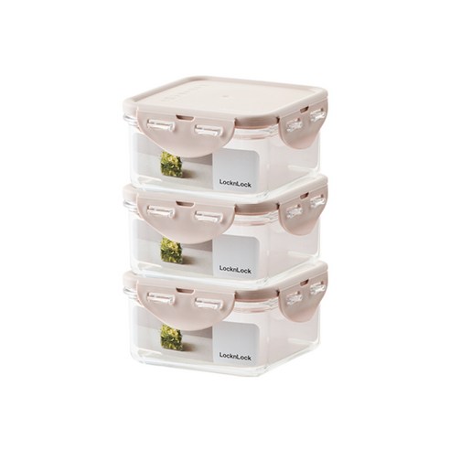 락앤락 스테커블 정사각 420㎖ 3P HPI850S3C, 3개입, 단품
