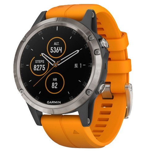 가민 피닉스 5 플러스 멀티스포츠 GPS 스마트워치, 오렌지, 4.7cm