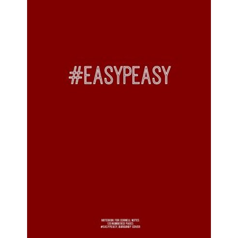 Notebook for Cornell Notes 120 Numbered Pages #Easypeasy Burgundy Cover: For Taking Cornell Notes ..., Createspace