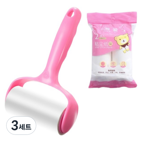 세컨드베스트 먼지제거롤러 테이프클리너 + 40매 x 2p 세트, 3세트