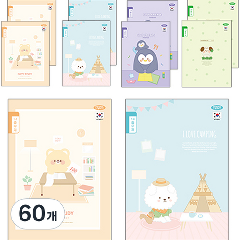 펜피아 800 초등노트 14 줄무제, A, B, C, D(랜덤발송), 60개