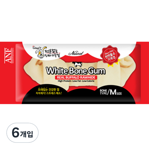 ANF 화이트본 강아지껌 M 1P, 소고기, 6개입