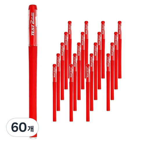 피어니스트 사무용품 젤펜 0.5mm, 02 레드, 60개