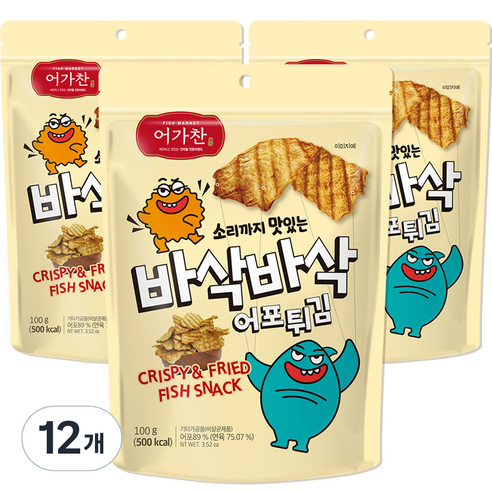 어가찬 소리까지 맛있는 바삭바삭 어포튀김, 100g, 12개