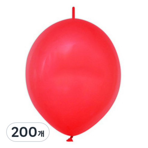 PartyClub 스탠다드 링커룬 풍선 15cm, 레드, 200개
